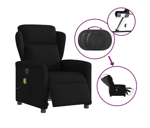 Sillón reclinable de masaje eléctrico tela negro