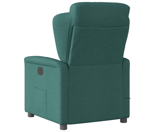 Sillón reclinable de masaje eléctrico tela verde oscuro