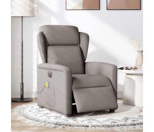 Sillón reclinable de masaje eléctrico tela gris taupe