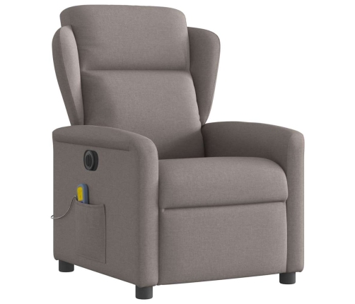 Sillón reclinable de masaje eléctrico tela gris taupe