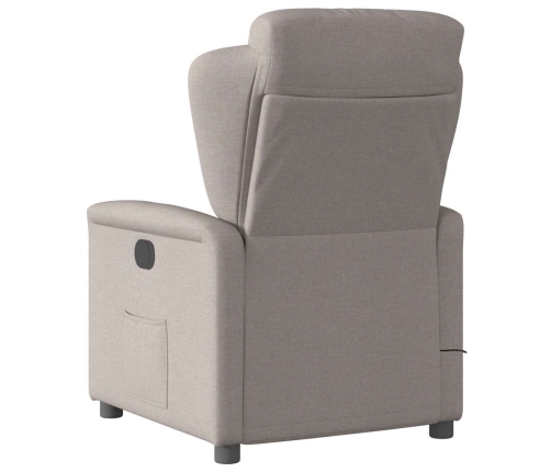 Sillón reclinable de masaje eléctrico tela gris taupe