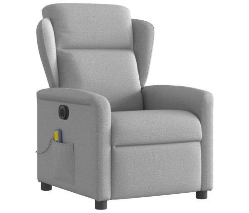 Sillón reclinable de masaje eléctrico tela gris nube