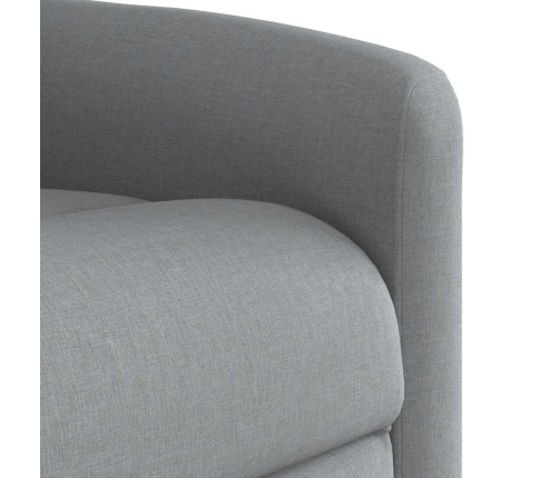 Sillón reclinable elevable de tela gris claro