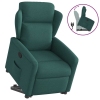 Sillón reclinable elevable tela verde oscuro