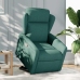 Sillón reclinable elevable tela verde oscuro