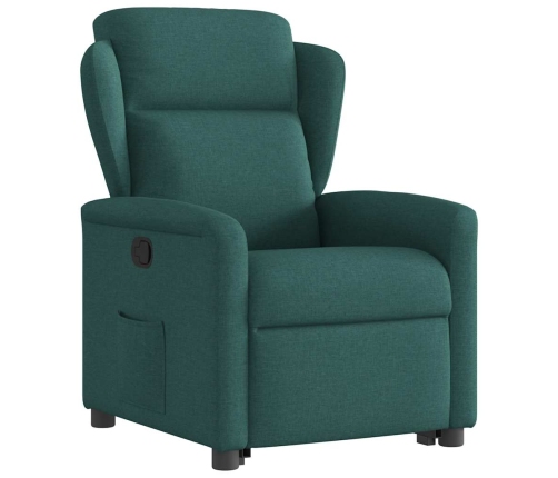 Sillón reclinable elevable tela verde oscuro