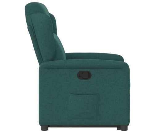 Sillón reclinable elevable tela verde oscuro