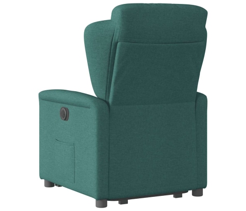 Sillón reclinable elevable tela verde oscuro