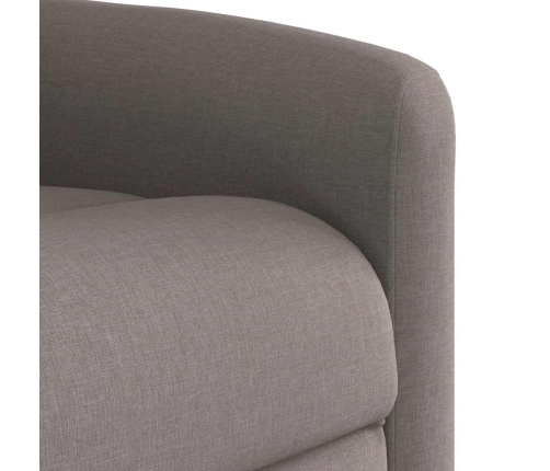 Sillón reclinable elevable tela gris taupe