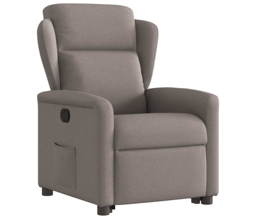 Sillón reclinable elevable tela gris taupe