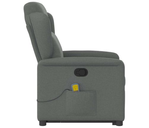 Silla de masaje reclinable de pie de tela gris oscuro