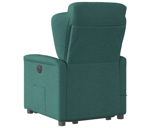 Silla de masaje reclinable de pie de tela verde oscura