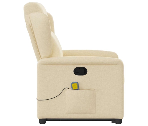 Silla de masaje reclinable de pie de tela color crema