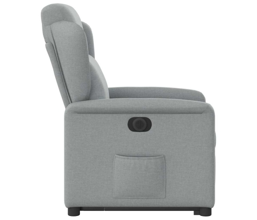 Sillón eléctrico reclinable elevable de tela gris claro