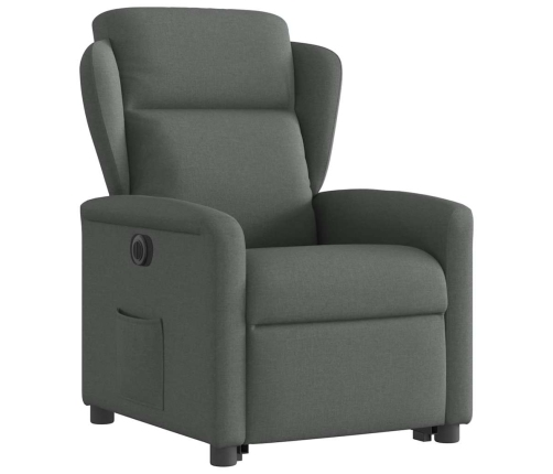 Sillón eléctrico reclinable elevable de tela gris oscuro