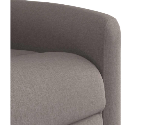 Sillón eléctrico reclinable elevable de tela gris taupe