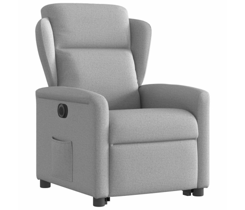 Sillón eléctrico reclinable elevable de tela gris nube