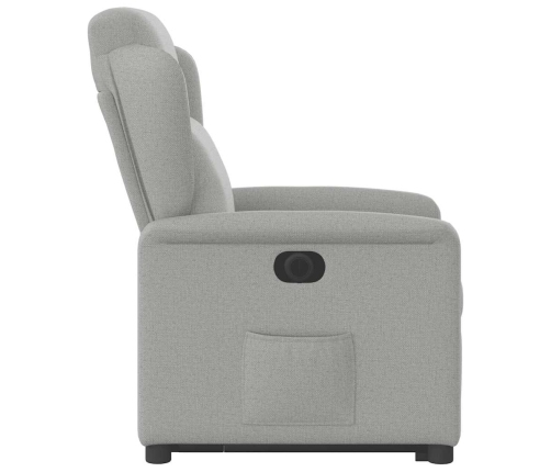 Sillón eléctrico reclinable elevable de tela gris nube