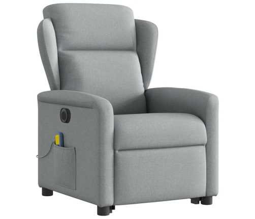 Sillón de masaje eléctrico reclinable elevable tela gris claro