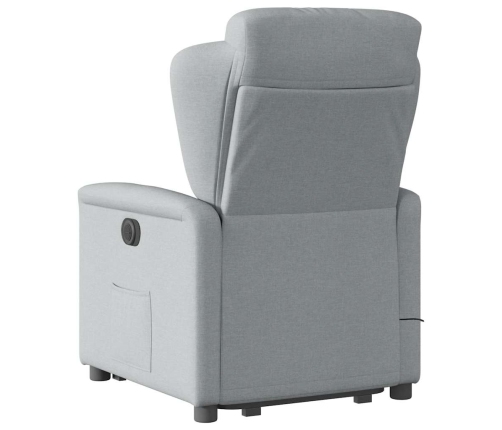 Sillón de masaje eléctrico reclinable elevable tela gris claro