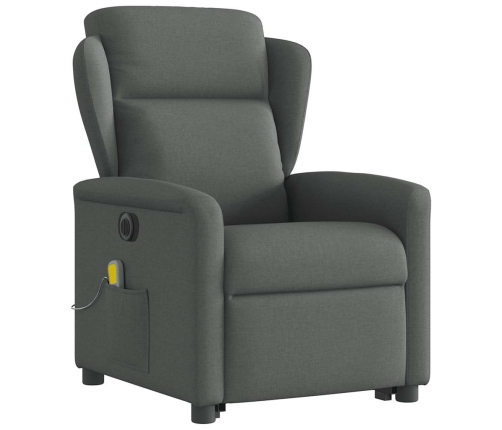 Sillón de masaje eléctrico reclinable elevable tela gris oscuro