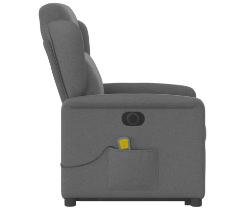 Sillón de masaje eléctrico reclinable elevable tela gris oscuro