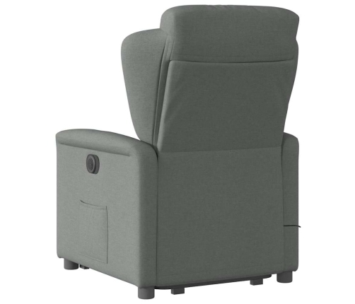 Sillón de masaje eléctrico reclinable elevable tela gris oscuro