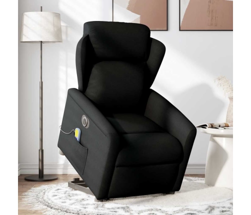 Sillón de masaje eléctrico reclinable elevable tela negro