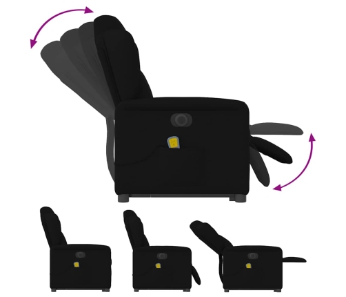 Sillón de masaje eléctrico reclinable elevable tela negro