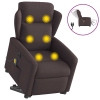 Sillón masaje eléctrico reclinable elevable tela marrón oscuro