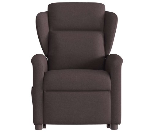 Sillón masaje eléctrico reclinable elevable tela marrón oscuro