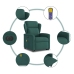 Sillón masaje eléctrico reclinable elevable tela verde oscuro