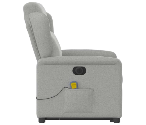 Sillón de masaje eléctrico reclinable elevable tela gris nube