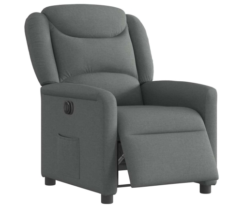 Sillón reclinable eléctrico de tela gris oscuro