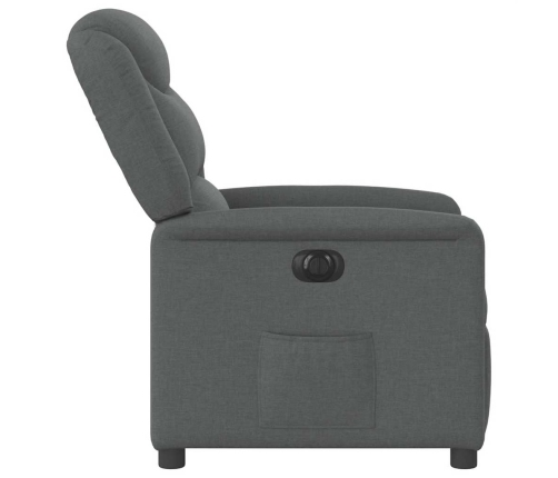 Sillón reclinable eléctrico de tela gris oscuro