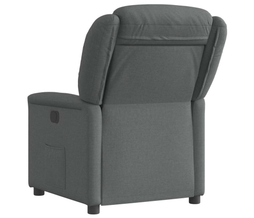 Sillón reclinable eléctrico de tela gris oscuro