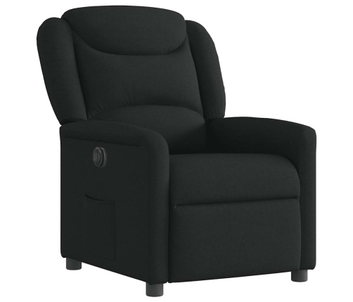 Sillón reclinable eléctrico de tela negro