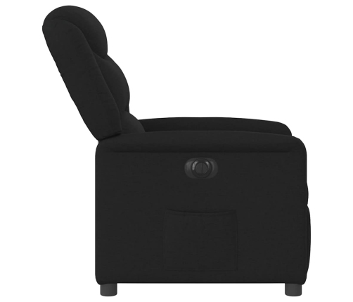 Sillón reclinable eléctrico de tela negro