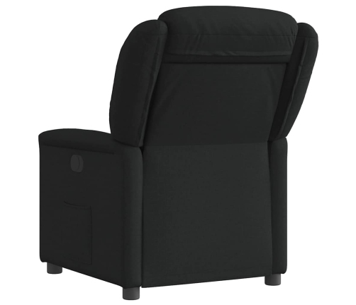 Sillón reclinable eléctrico de tela negro