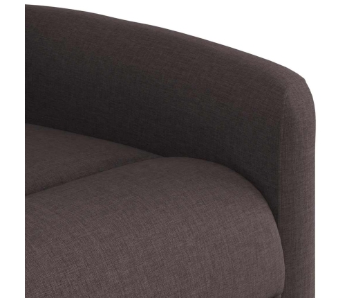 Sillón reclinable eléctrico tela marrón oscuro