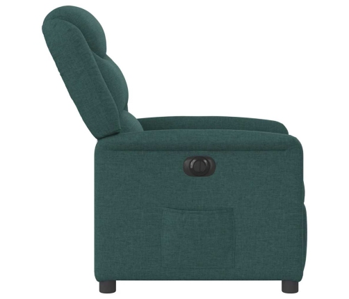 Sillón reclinable eléctrico tela verde oscuro