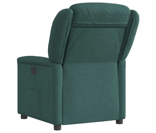 Sillón reclinable eléctrico tela verde oscuro