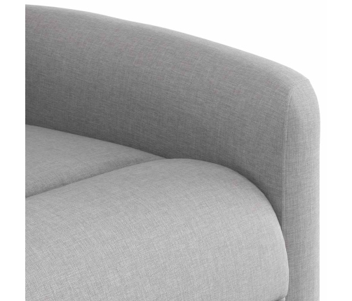 Sillón reclinable eléctrico de tela gris nube