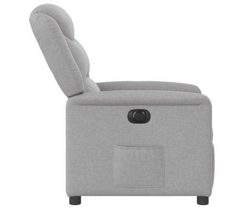 Sillón reclinable eléctrico de tela gris nube