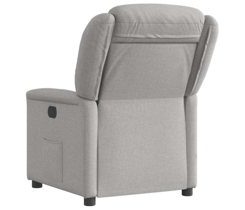 Sillón reclinable eléctrico de tela gris nube