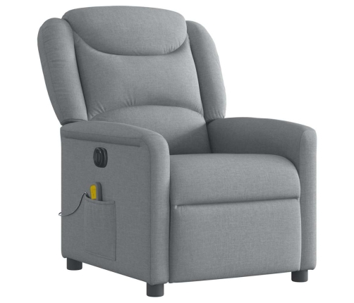 Sillón reclinable de masaje eléctrico tela gris claro