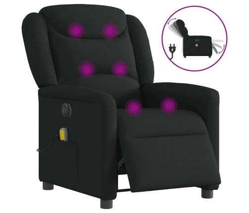 Sillón reclinable de masaje eléctrico tela negro