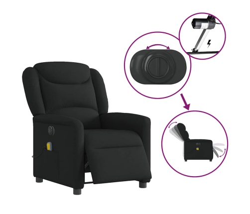 Sillón reclinable de masaje eléctrico tela negro