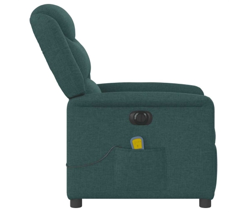 Sillón reclinable de masaje eléctrico tela verde oscuro