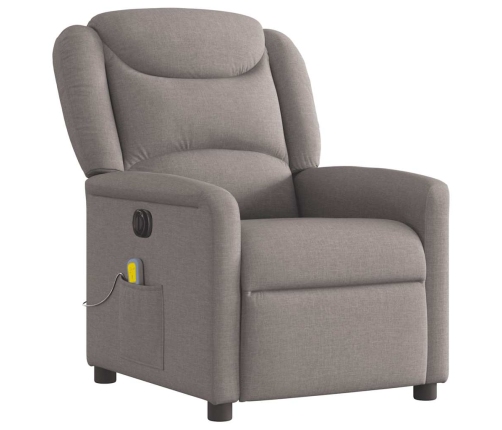 Sillón reclinable de masaje eléctrico tela gris taupe